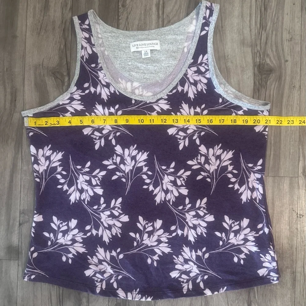 Karen Neuburger Purple and Gray Floral Pajama.size L. Ultra soft sleeping shirt